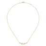 14K Yellow Gold Beaded Curved Bar Necklace
