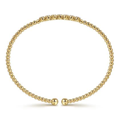 14K Yellow Gold Beaded Diamond Bangle-Bujukan