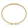 14K Yellow Gold Beaded Diamond Bangle-Bujukan - 0.14 ct