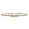 14K Yellow Gold Beaded Diamond Cuff Bangle Bracelet-Bujukan - 0.14 ct