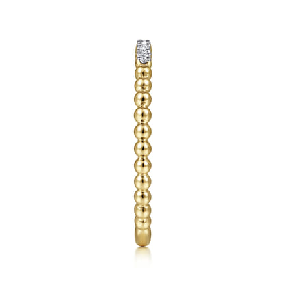 14K Yellow Gold Beaded Diamond Stackable Ring- Bujukan