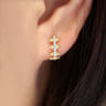 14K Yellow Gold Beaded Pave 10mm Diamond Huggies - 0.1 ct