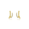 14K Yellow Gold Beaded Pave 10mm Diamond Huggies - 0.09 ct