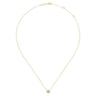 14K Yellow Gold Beaded Round Bezel Set Diamond Pendant Necklace - 0.07 ct