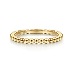 14K Yellow Gold Beaded Stackable Ring-Bujukan