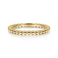 14K Yellow Gold Beaded Stackable Ring-Bujukan