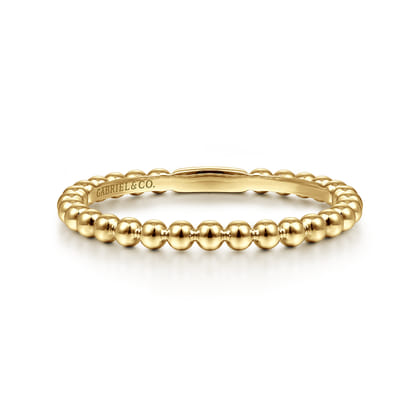 14K Yellow Gold Beaded Stackable Ring-Bujukan