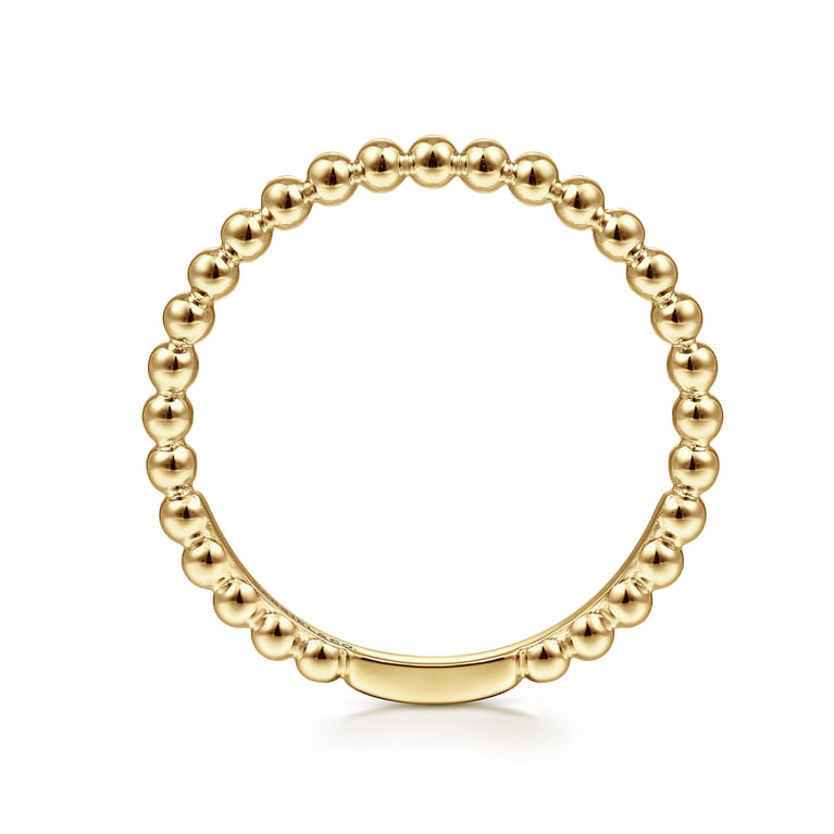 14K Yellow Gold Beaded Stackable Ring-Bujukan - Shot 2