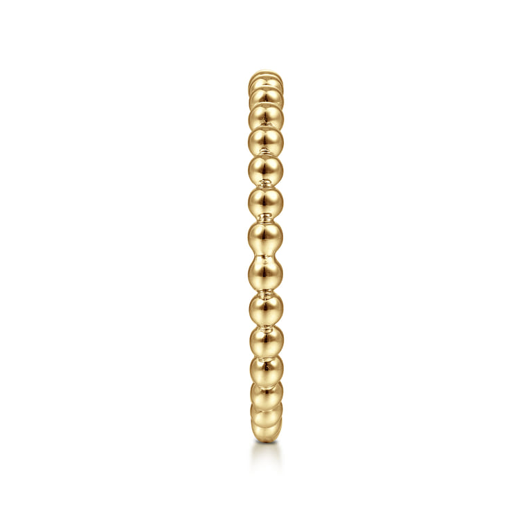 14K Yellow Gold Beaded Stackable Ring-Bujukan - Shot 4