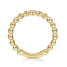 14K Yellow Gold Beaded Station and Diamond Stackable Ring - 0.09 ct
