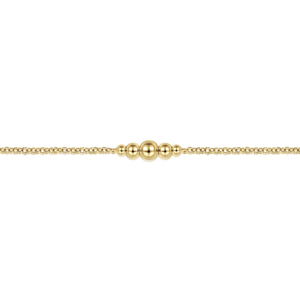 14K Yellow Gold Beaded Stations Bracelet