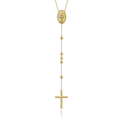 14K Yellow Gold Beads Rosary Necklace