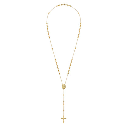 14K Yellow Gold Beads Rosary Necklace