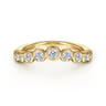 Curved Wedding Ring in 14k Yellow Gold with Round Natural Diamond at Gabriel & Co.