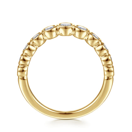 14K Yellow Gold Bezel 11 Stone Diamond Anniversary Band