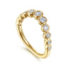 Curved Wedding Ring in 14k Yellow Gold with Round Natural Diamond at Gabriel & Co.