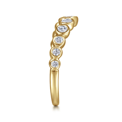14K Yellow Gold Bezel 11 Stone Diamond Anniversary Band