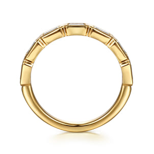 14K Yellow Gold Bezel Baguette Diamond Anniversary Band