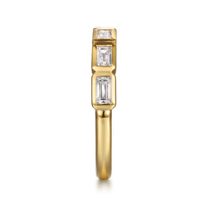 14K Yellow Gold Bezel Baguette Diamond Anniversary Band