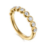 14K Yellow Gold Bezel Diamond Matching Wedding Band - 0.45 ct
