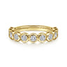 14K Yellow Gold Bezel Diamond Matching Wedding Band - 0.75 ct