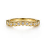 14K Yellow Gold Bezel Diamond Wedding Band - 0.2 ct