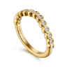 14K Yellow Gold Bezel Diamond Wedding Band - 0.2 ct