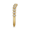 14K Yellow Gold Bezel Diamond Wedding Band - 0.2 ct