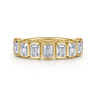 Straight Wedding Ring in 14k Yellow Gold with Emerald Cut Natural Diamond at Gabriel & Co.