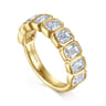 Straight Wedding Ring in 14k Yellow Gold with Emerald Cut Natural Diamond at Gabriel & Co.