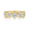 Straight Wedding Ring in 14k Yellow Gold with Oval Natural Diamond at Gabriel & Co.