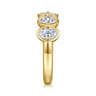 Straight Wedding Ring in 14k Yellow Gold with Oval Natural Diamond at Gabriel & Co.