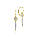 14K-Yellow-Gold-Bezel-Set-Diamond-Cluster-with-Diamond-Spike-Drop-Earrings1