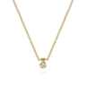 14K Yellow Gold Bezel Set Diamond Pendant Necklace - 0.05 ct