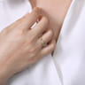 14K Yellow Gold Bezel Set Diamond Quatrefoil Station Ring - 0.22 ct