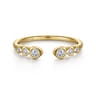 14K Yellow Gold Bezel Set Diamond Split Stackable Ring - 0.14 ct