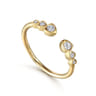 14K Yellow Gold Bezel Set Diamond Split Stackable Ring - 0.14 ct