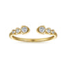 14K Yellow Gold Bezel Set Diamond Split Stackable Ring - 0.14 ct