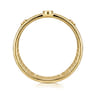 14K Yellow Gold Bezel Set Diamond Station Layered Ring - 0.05 ct