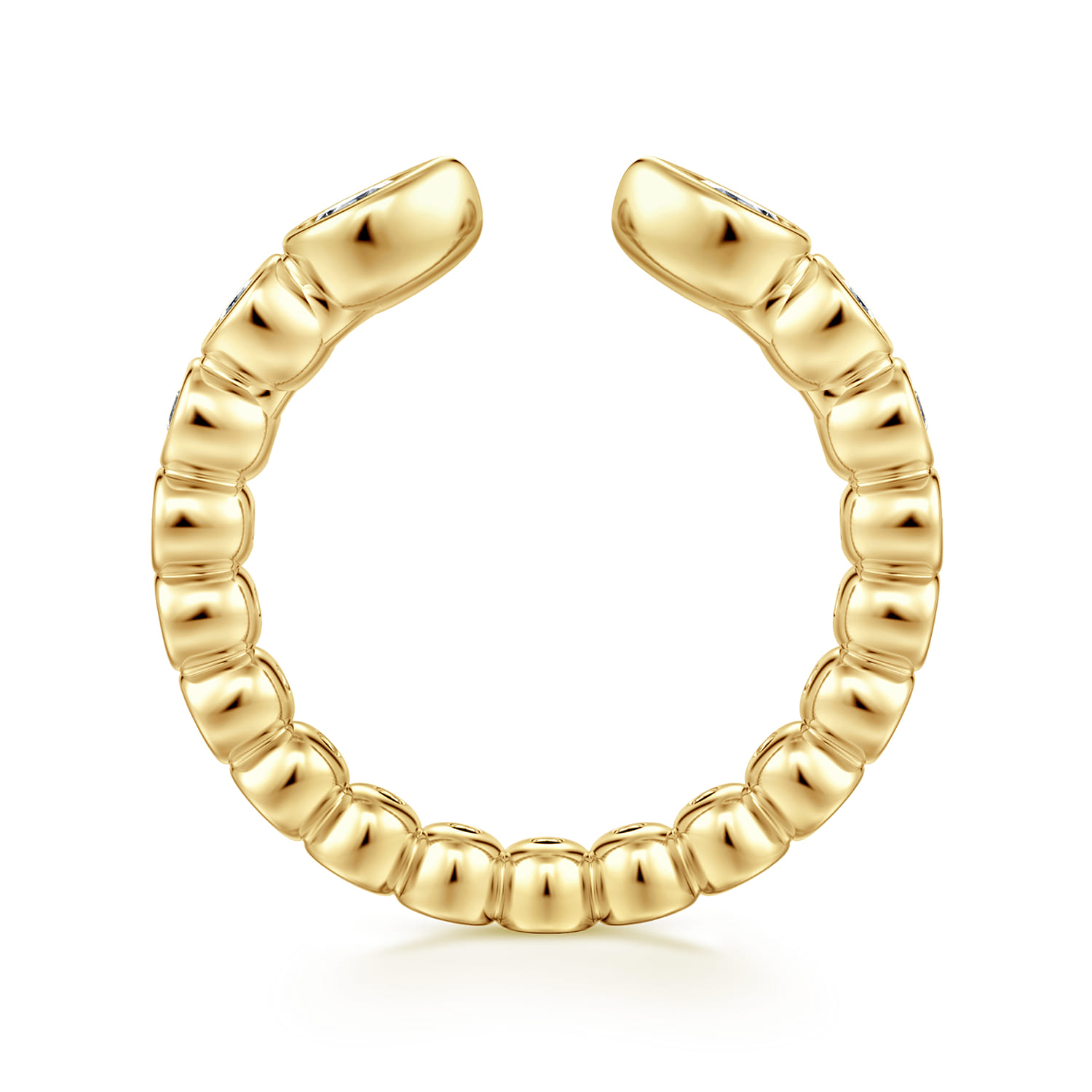 Open Ring Wedding Ring in 14k Yellow Gold with Pear Natural Diamond at Gabriel & Co. - Shot 2
