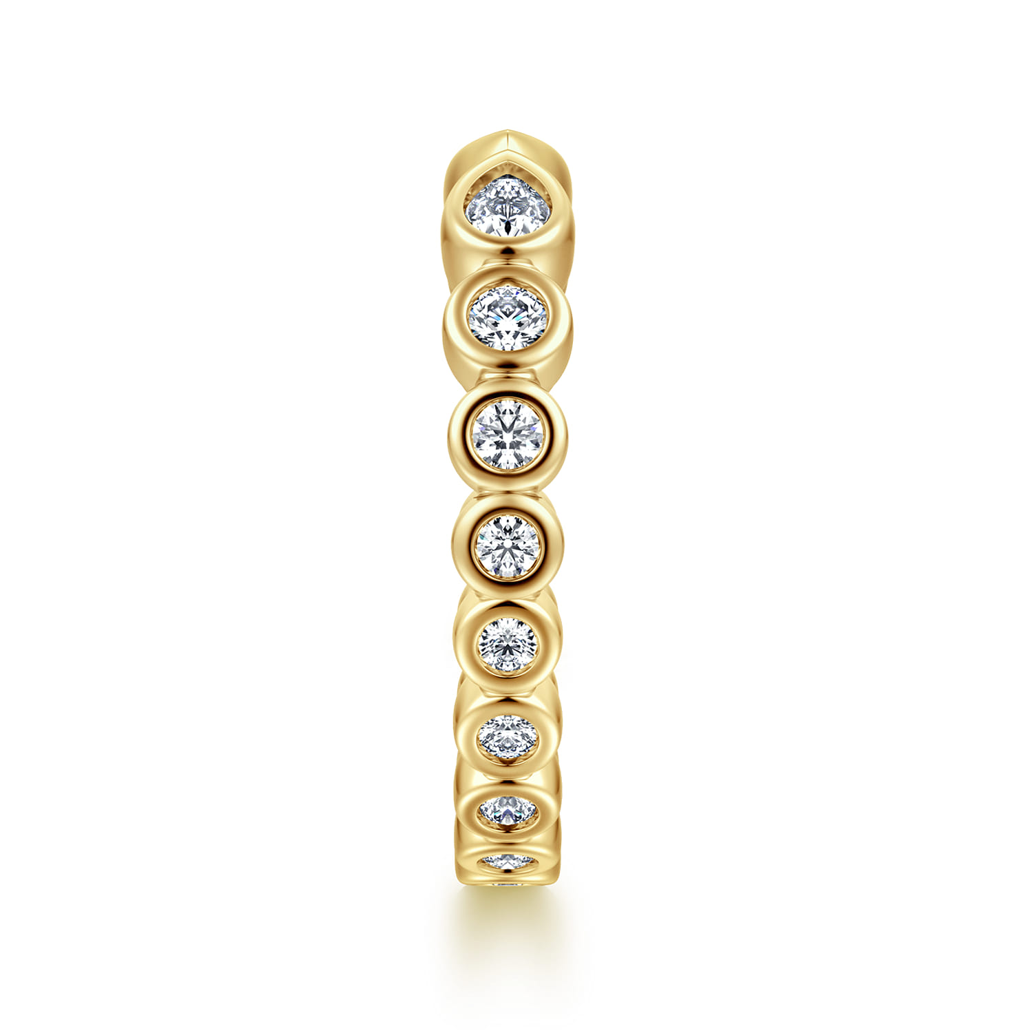 Open Ring Wedding Ring in 14k Yellow Gold with Pear Natural Diamond at Gabriel & Co. - Shot 4
