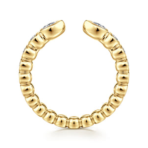 14K Yellow Gold Bezel Set Pear and Round Open Diamond Eternity Band