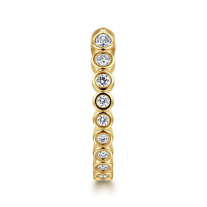 14K Yellow Gold Bezel Set Pear and Round Open Diamond Eternity Band