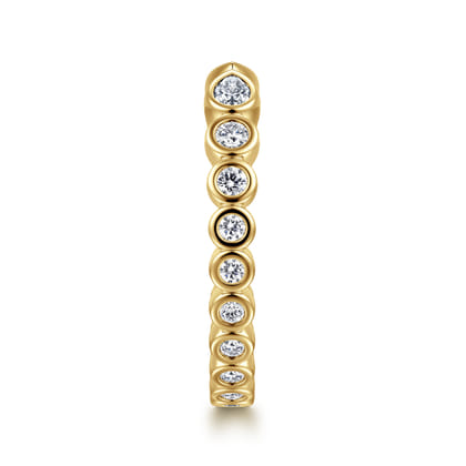 14K Yellow Gold Bezel Set Pear and Round Open Diamond Eternity Band