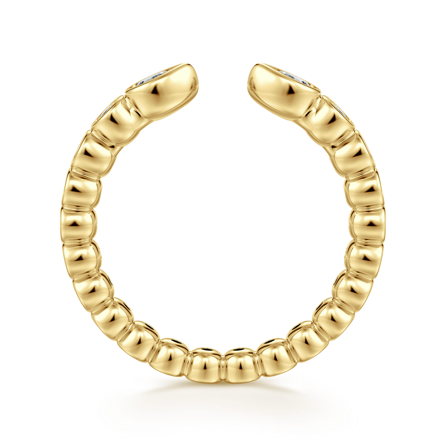Open Ring Wedding Ring in 14k Yellow Gold with Pear Natural Diamond at Gabriel & Co. - Shot 2