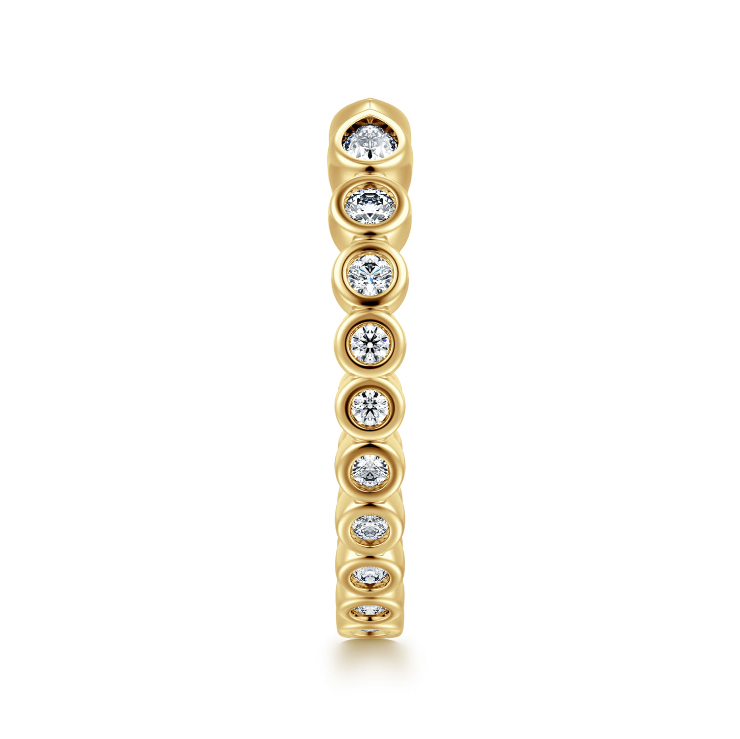 Open Ring Wedding Ring in 14k Yellow Gold with Pear Natural Diamond at Gabriel & Co. - Shot 4