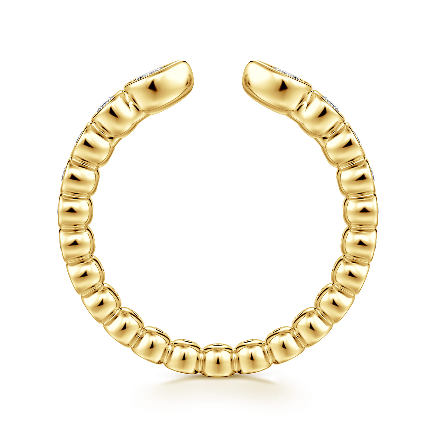 Open Ring Wedding Ring in 14k Yellow Gold with Pear Natural Diamond at Gabriel & Co. - Shot 2
