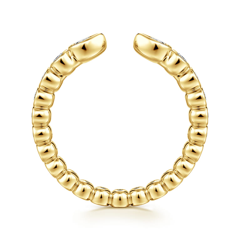 Open Ring Wedding Ring in 14k Yellow Gold with Pear Natural Diamond at Gabriel & Co. - Shot 2