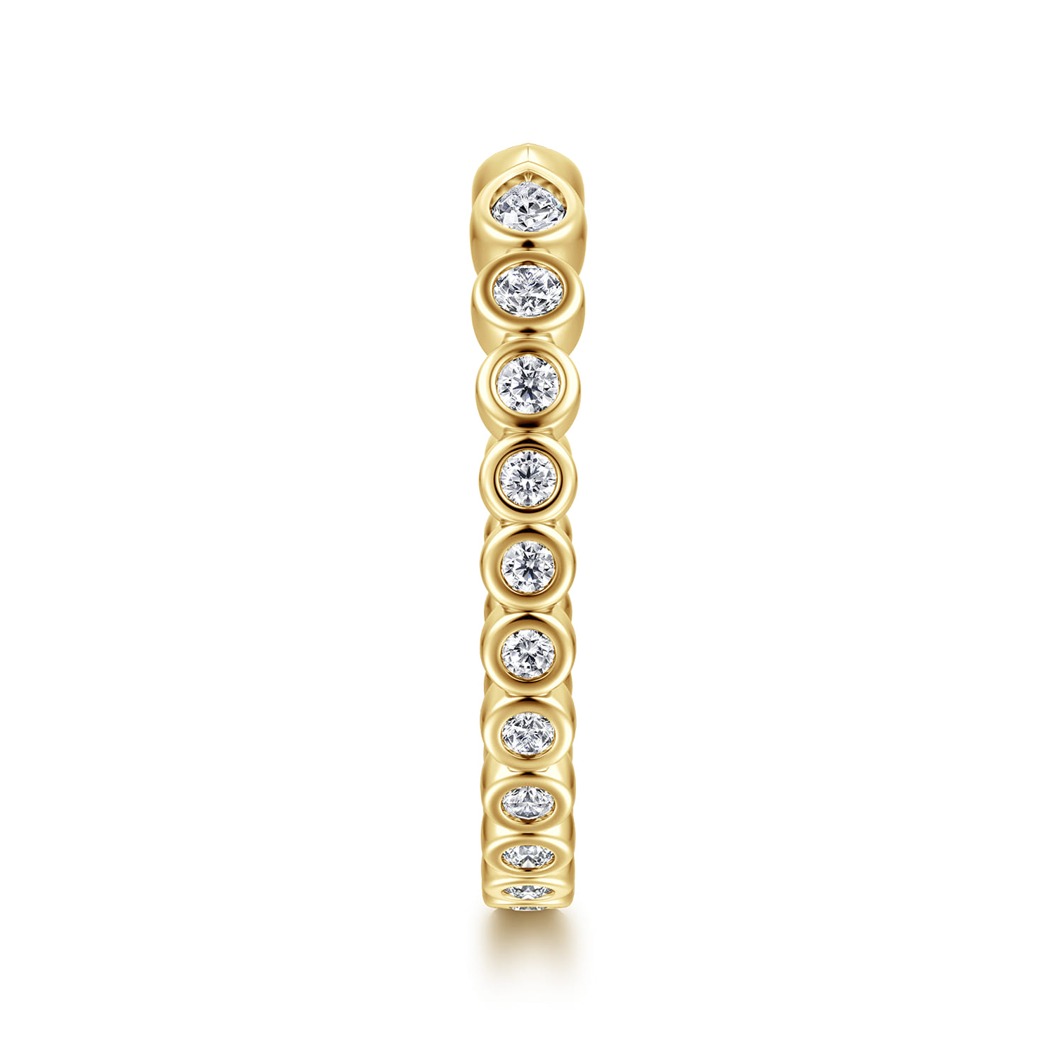 Open Ring Wedding Ring in 14k Yellow Gold with Pear Natural Diamond at Gabriel & Co. - Shot 4