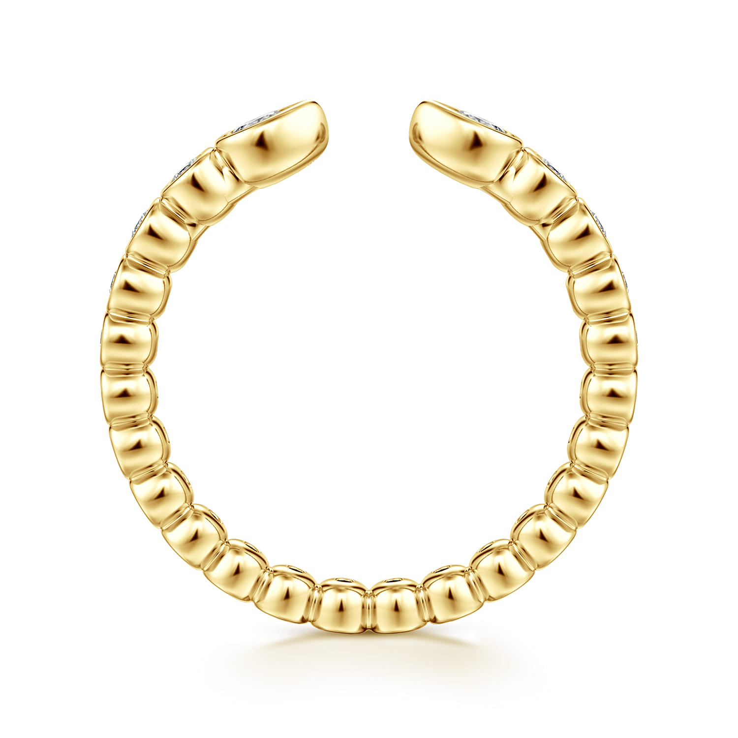 Open Ring Wedding Ring in 14k Yellow Gold with Pear Natural Diamond at Gabriel & Co. - Shot 2